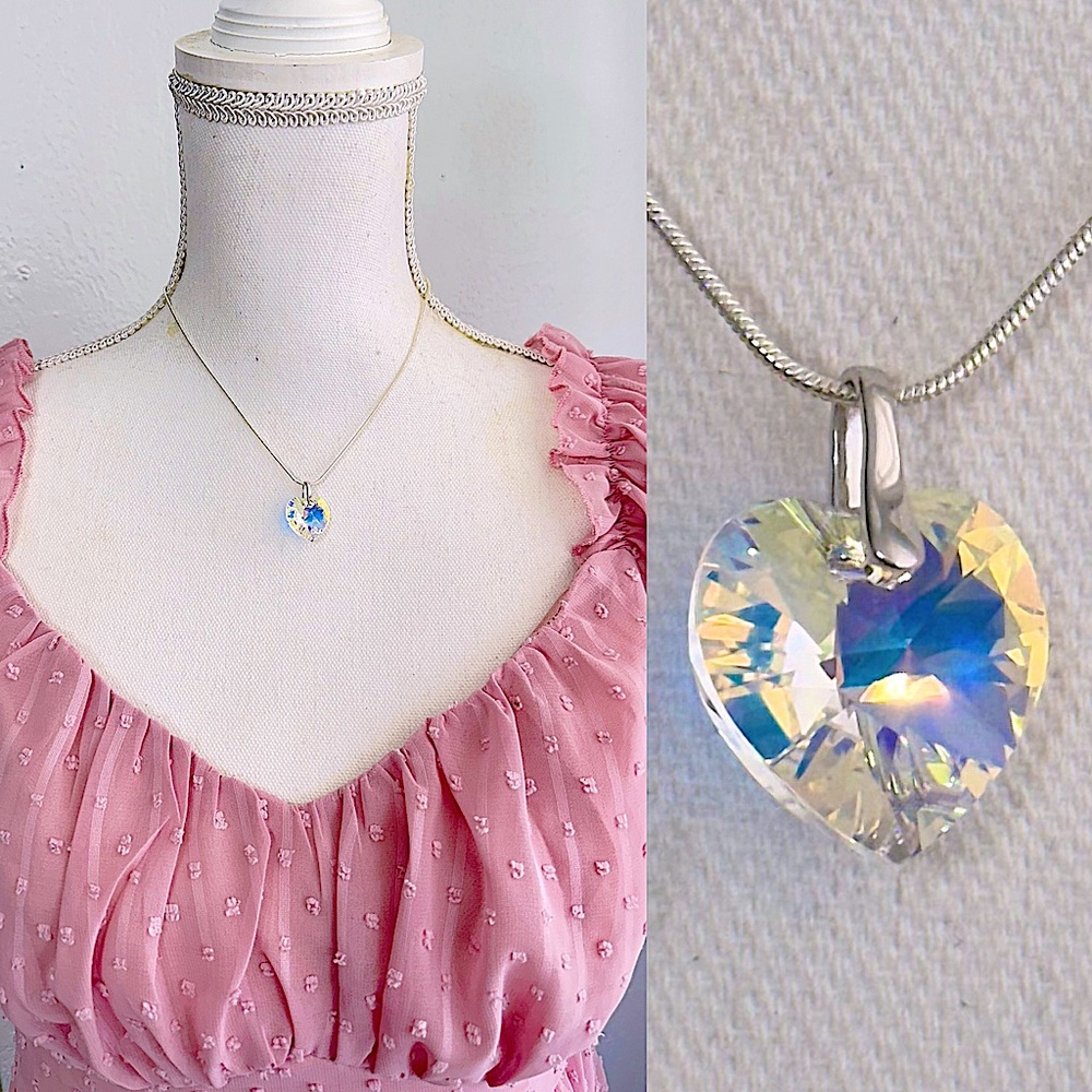 Sterling Silver 925 AU heart Pendant Necklace